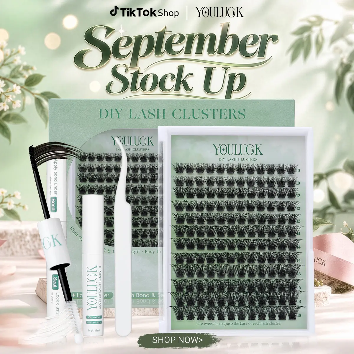 YOULUCK Air Enchantress Lashes Lash Clusters Upgraded – Waterproof Lightweight Natural Fluffy Individual Eyelash Extensions with Ultra-Thin Band Bond Seal Remover Set Perfect for Beginners