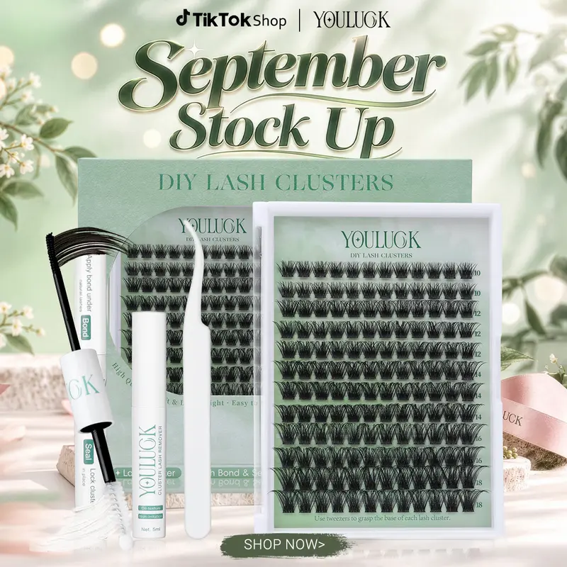YOULUCK Air Enchantress Lashes Lash Clusters Upgraded – Waterproof Lightweight Natural Fluffy Individual Eyelash Extensions with Ultra-Thin Band Bond Seal Remover Set Perfect for Beginners,familyfun