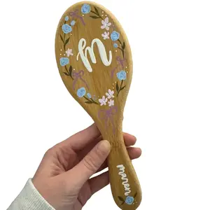 Hand painted hair brush