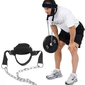 Neck Harness for Training Padded & Adjustable Strap with steel chain. Ultra Durable Neck Exerciser for Boxing and Home Gym