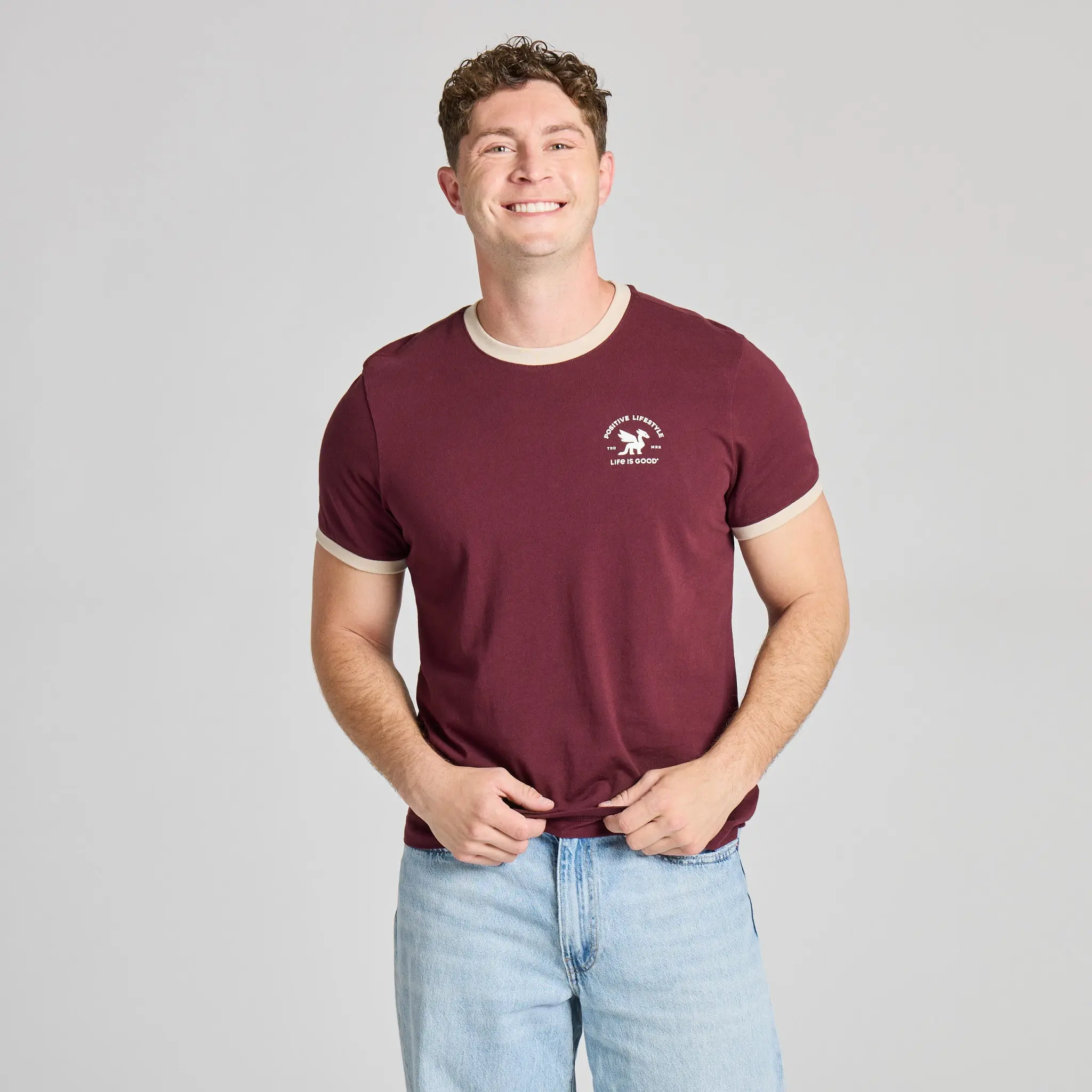 Men's Positive Lifestyle Dragon Classic Crusher Ringer Tee