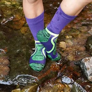 Premium 3-Layer Waterproof Socks |   Mid-Calf Thermal Breathable for Skiing Hiking Cycling - Water-Resistant Unisex Socks for Camping & Wet Adventures