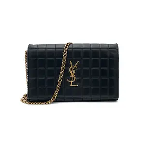 Pre-owned Yves Saint Laurent Leather Wallet on Chain Cassandre Quilted Medium #3648