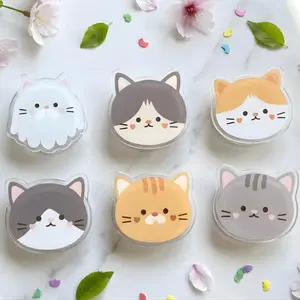 Kawaii Kitty Phone Grip, Cute Cat Magnetic GripTok, Fun Phone Holder for Cat Lover, Adorable Kitty Phone Accessory pop socket mount Library Magsafe Card