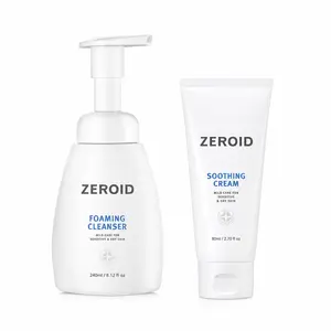 ZEROID | Barrier Repair Duo | Foaming Cleanser | Soothing Cream | Cleanser & Cream for Sensitive and Dry Skin | 8.1 fl oz (240ml) + 2.70 fl oz (80ml)