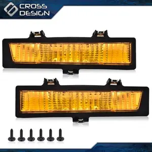 CROSSDESIGN Yellow Parking Side Marker Light Lamps Fit For 81-88 Chevy Monte Carlo SS 81-88