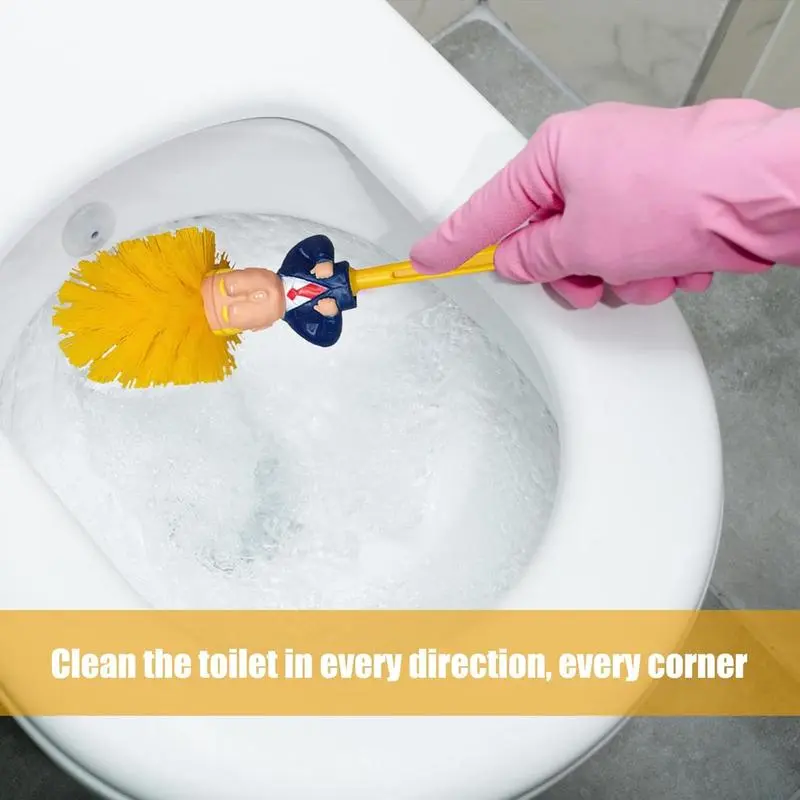 Donald Toilet Brush, Novelty Political Gag Gift, Funny Prank Package Toilet Brush Your Toilet Great Again for Bathroom Cleaning