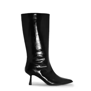 GOSIA-01 Mid-Calf Pointed Toe Kitten Heel Boot