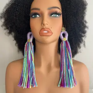 Yarn stainless earrings