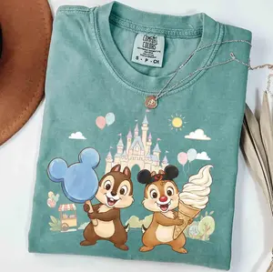 Comfort colors Chip And Dale Wonderland Snack Shirt, Wonderland Ice Cream Tee, Chip Dale Double Trouble, Magic Kingdom Family 2026 Outfits