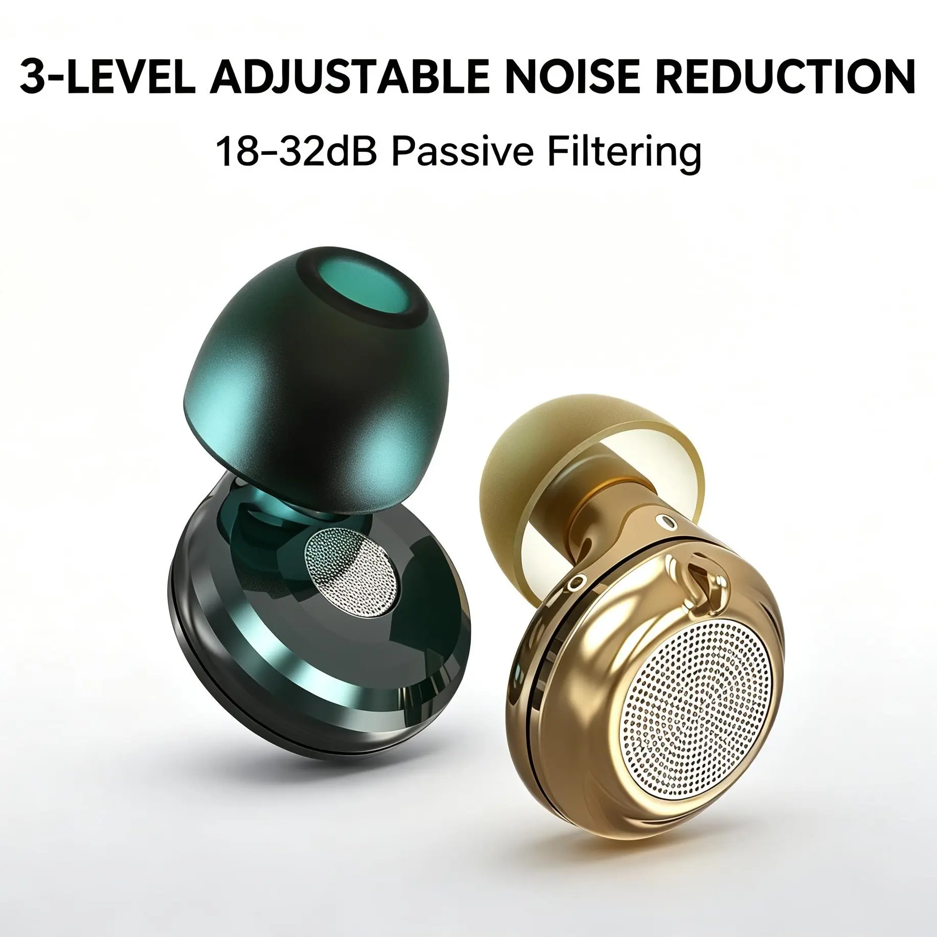 Reusable Passive Sound Blocking Earplugs for Work Safety, 3-Level Filter, 18-32dB Noise Reduction, Soft Silicon, Multiple Replacement Tips, Ideal for Sleep, Study, Hearing Sensitive Users