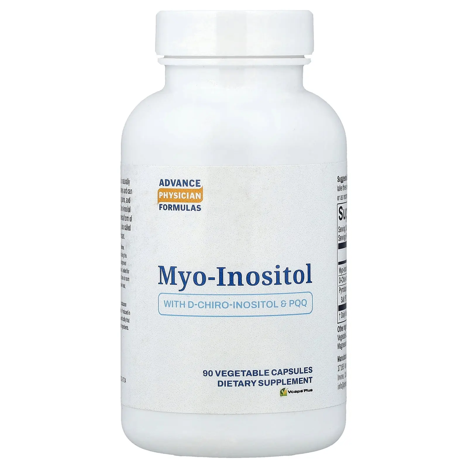 Advance Physician Formulas Myo-Inositol, 90 Vegetable Capsules