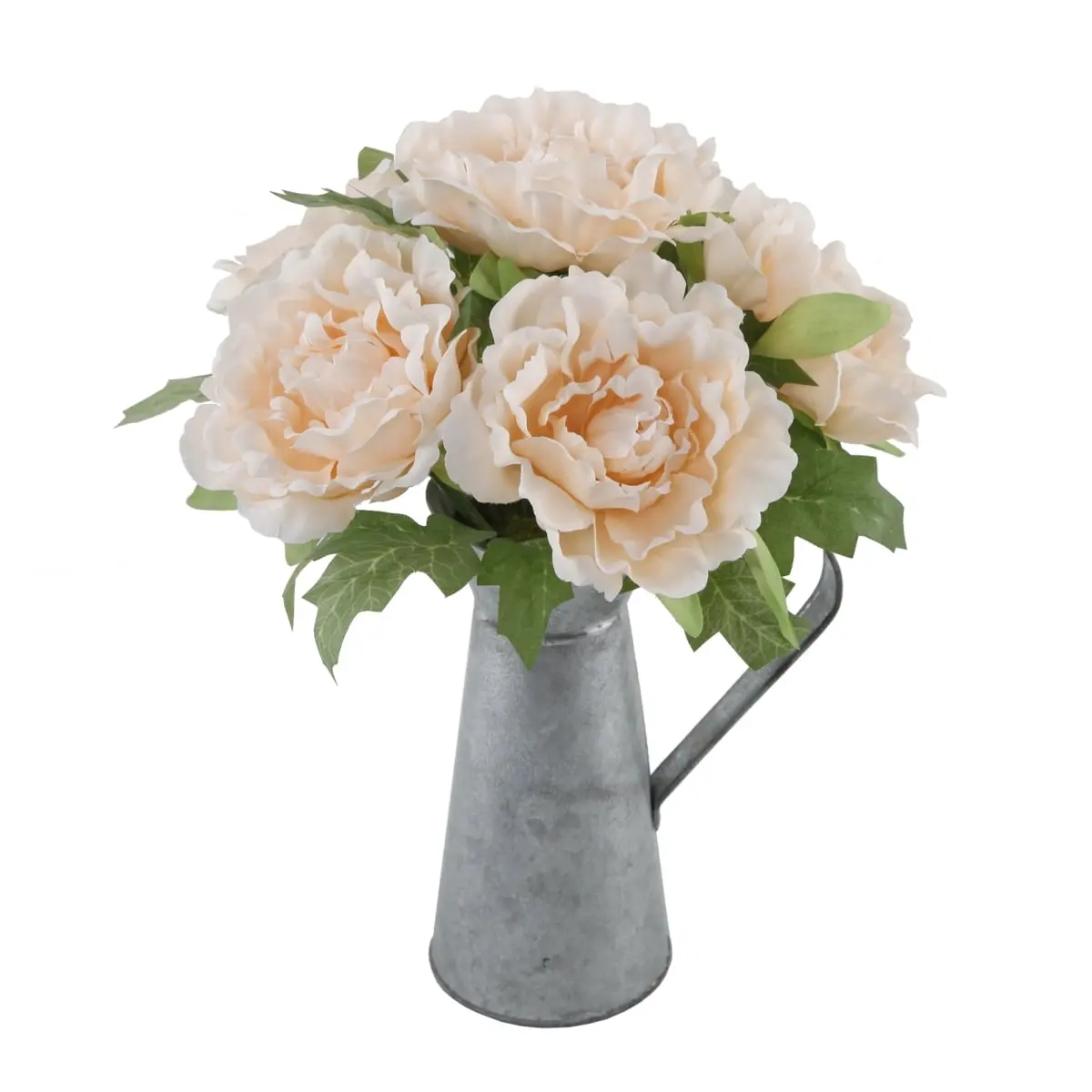 Flora Bunda SP1753E-PEACH 13' Tall Decorative Stem Realistic Peony in Tin, Peonies Artificial Flowers, Faux Peony Bouquet, Faux Peony Bouquet Artificial Flowers