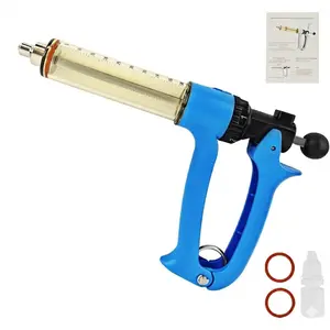 Livestock Syringe Gun 50ML 5 Gears Adjustable Continuous Repeating Luer Lock Syringe Pump-Adjustable 1ml to 5ml  for Farm Cattle Cow Goat Hog (50 ML)