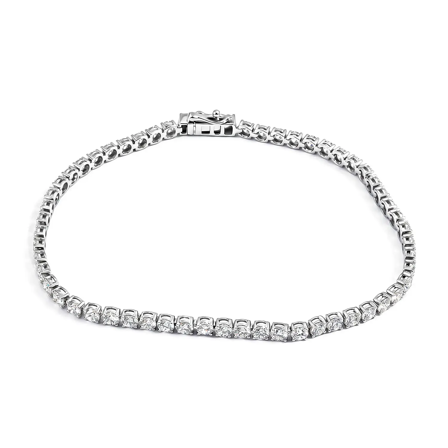 Luxuriant Lab Grown Diamond (SI-VS - G) Tennis Bracelet in Sterling Silver (6.50 In) 4.90 ctw