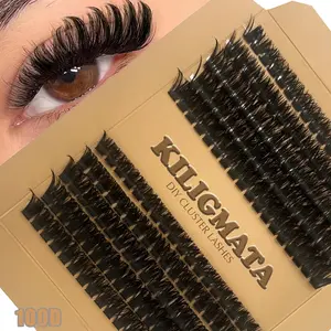 186pcs DIY Human Hair Eyelashes Clusters, Reusable Makeup Tool, Large Capacity Individual Lash Extensions, Suitable for Daily Use & Role Play