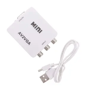 AV (RCA) to VGA Audio Video Converter,Support Resolution 1080P /720P,With 3.5 mm AUDIO Audio Input Port,for STB TV PC