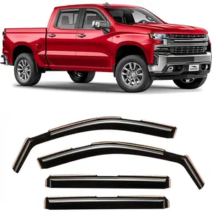 in-Channel Extra Durable Rain Guards for Chevy Silverado/GMC Sierra 1500 2019-2025 Crew Cab,Window Deflectors,Vent Visors,4pcs - 220089