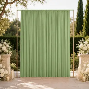 10ft x 12ft Spandex Backdrop Curtain Sage Green, 4-Way Stretch Wrinkle-Free Photo Booth Backdrop with Rod Pockets for Wedding & Events