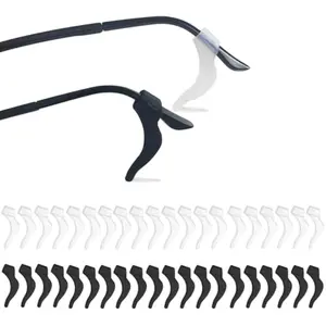 20Pairs Glasses Anti-slip Silicone Ear Clip, Glasses Holder With Storage Box, Safety Eyewear Retainers, Eyeglass Ear Grips for for Sports Glass Sunglasses Reading (10 Black 10 white)
