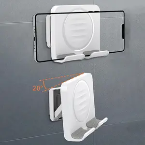 Wall Mounted Phone Holder, Multifunctional Adjustable Phone Stand, Retractable Phone Holder for Bathroom Kitchen Room, Multipurpose Phone Holder