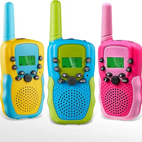 Kids' 2-Way Walkie Talkies 3-Pack, Lightweight Durable Toys with 22 Channels, 3-Mile Range, Flashlight, Belt Clip, Comfortable for Girls, Easy-to-Use Gifts for Indoor Play & Outdoor Camping