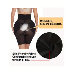 1 Piece Women's Seamless Shapewear Underwear - High Elastic Nylon Blend, Hip Lift, Mid-Waist, No Toe Exposure, Smooth Fabric, Medium Elasticity, Hand Wash Only, Solid Color, Knitted Fabric, Women's Dress and Underwear Shapewear