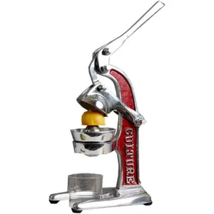 Artisan Crafted Cast Aluminum Professional Grade Manual Hand Press Juicer For Fresh Squeezed Orange, Lemon, Lime, Grapefruit and Citrus Fresh Morning Drinks, or Cooking by ,Red