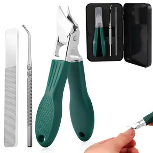 Eagle Beak Beveled Nail Clippers, Wide Jaw Opening Anti-Splash Slanted Nail Clipper, Splashproof Nail Clippers 3-Piece Set for Thick and Ingrown Nails, for Women and Men