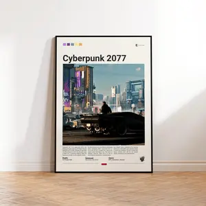 Cyberpunk 2077 Poster Gaming Room Poster Cyberpunk 2077 Fan Gift Gaming Print Decor Photo Chill Vibe Poster Print