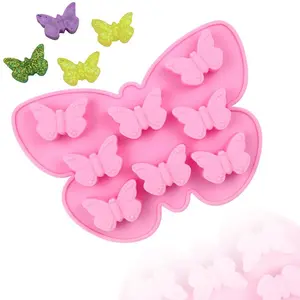 DIY Silicone Butterfly Shaped Chocolate Mold, 1 Count Chocolate Candy Baking Molds, Non-stick Chocolate Soap Pudding Jello Ice Cube Tray for Kitchen