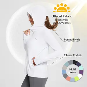 baleaf Women's UPF50+ Hoodie Sun Protection Shirts Lightweight Breathable SPF Jacket UV Cooling Long Sleeve Summer Outdoor Hiking Gardening Fishing