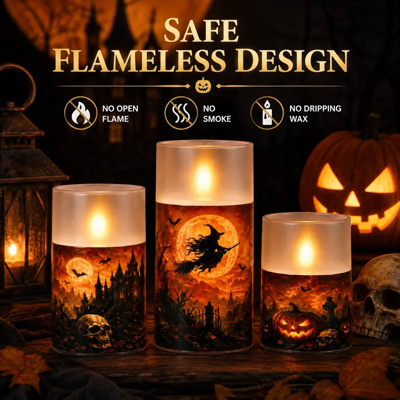 Homemory Classic Tree-Shape Flameless LED Candles, 2-Pack 8.5" Tree Décor Waxy Green Electric Candles with 6-Hour Timer, 4 Inches Thickest Battery-Operated for Cozy Little Christmas, Christmas Bedroom Decor, House Decor,home decor