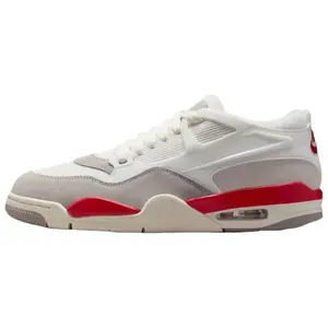 Nike Air Jordan 4 RM 'Fire Red' Men's Basketball Shoes - Bold Red Upper with White Accents & Black Midsole - All Seasons Wear