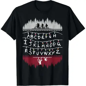 Netflix Stranger Things Alphabet Lights T-Shirt Love Streetwear