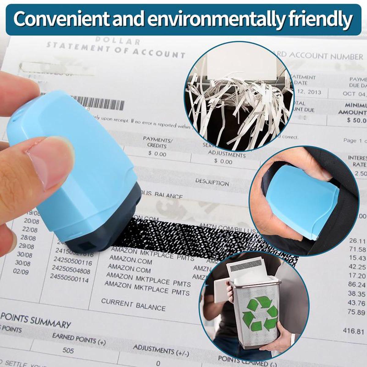 Identity Theft Protection Roller Stamp, 1 Count Confidential Roller Stamp, Anti Theft, Privacy & Security Stamp, Information Blocker, Refill Ink, Designed for ID Account Data Address Security