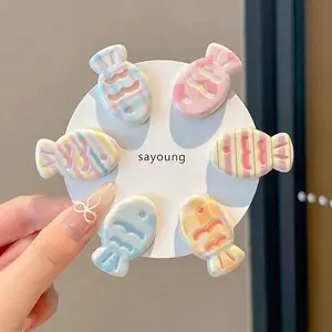 Women's cream-colored wavy fish hairpin macaron ins fish bangs cartoon all-match headdress hairpin