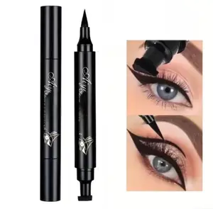 Winged Eyeliner Stamp, 2 x Black Liquid Eyeliner Pens, Easy Cat Eye Stencil Makeup Tool, SmudgeProof & Waterpoof Eye Liner, Vamp Wing, Wingliner