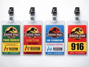 3x Jurassic Park ID Badge PROFESSIONAL GRADE PROPS Visitor Pass Lab Technician