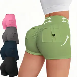 #SummerVibes    Women's Plain High Waist Skinny Sports Shorts, Gym Shorts, Sporty Wide-Waistband High-Stretch Shorts, Skinny Workout Shorts, Ladies' Sportswear for Indoor Outdoor Wear