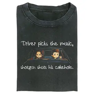 Supernatural Driver Picks The Music Shirt, Sam and Dean Car Scene T-Shirt, Funny Quote Graphic Tee Gift for Men, Gift for Women