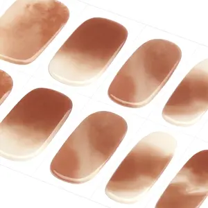 DANNI&TONI Semi Cured Gel Nail Strips Earthy Ombre (Winter Essence) Brown Gradient Nail wraps nails