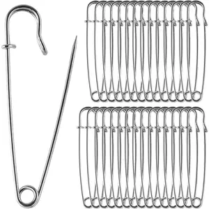 30 Pack Large Safety Pins, 2.75" Heavy Duty Blanket Pins for All Kinds of Handicrafts, Clothing, Blankets and Other Materials as Well as DIY Craftsmanship, Safe and Durable