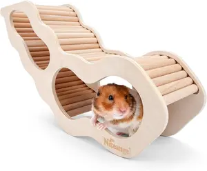 Hamster House w/Climbing Ladder for Hamsters Gerbils Mice or Similar-Sized Pets ( Peep Tunnel Hamster Hut)