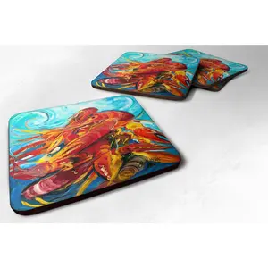 Set of 4 Crawfish Foam Coasters JMK1264FC