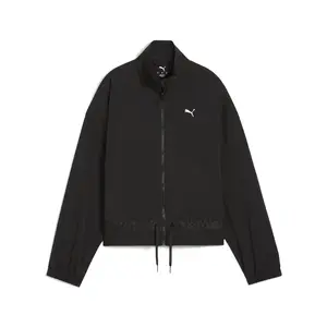 PUMA Womens Lace Woven Jacket Athletic Outerwear Casual - Black