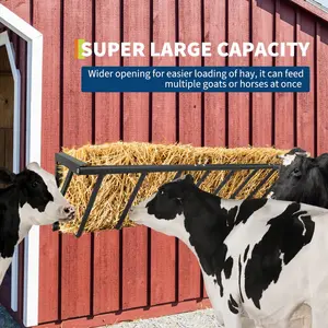 [NEW PRODUCT - FLASH SALE] Garvee Wall Mount Hay Rack Livestock Feeder 63" Long 67 Gallon Capacity Heavy Duty Carbon Steel Easy Install Rust-Resistant Indoor Outdoor Use