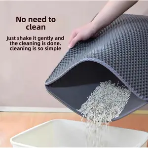 FurRush Splash EVA Cat Litter Mat Washable Double Layer Filter Floor Protector Cat Litter Box Pad for  Cats Pet Bedding Non Slip