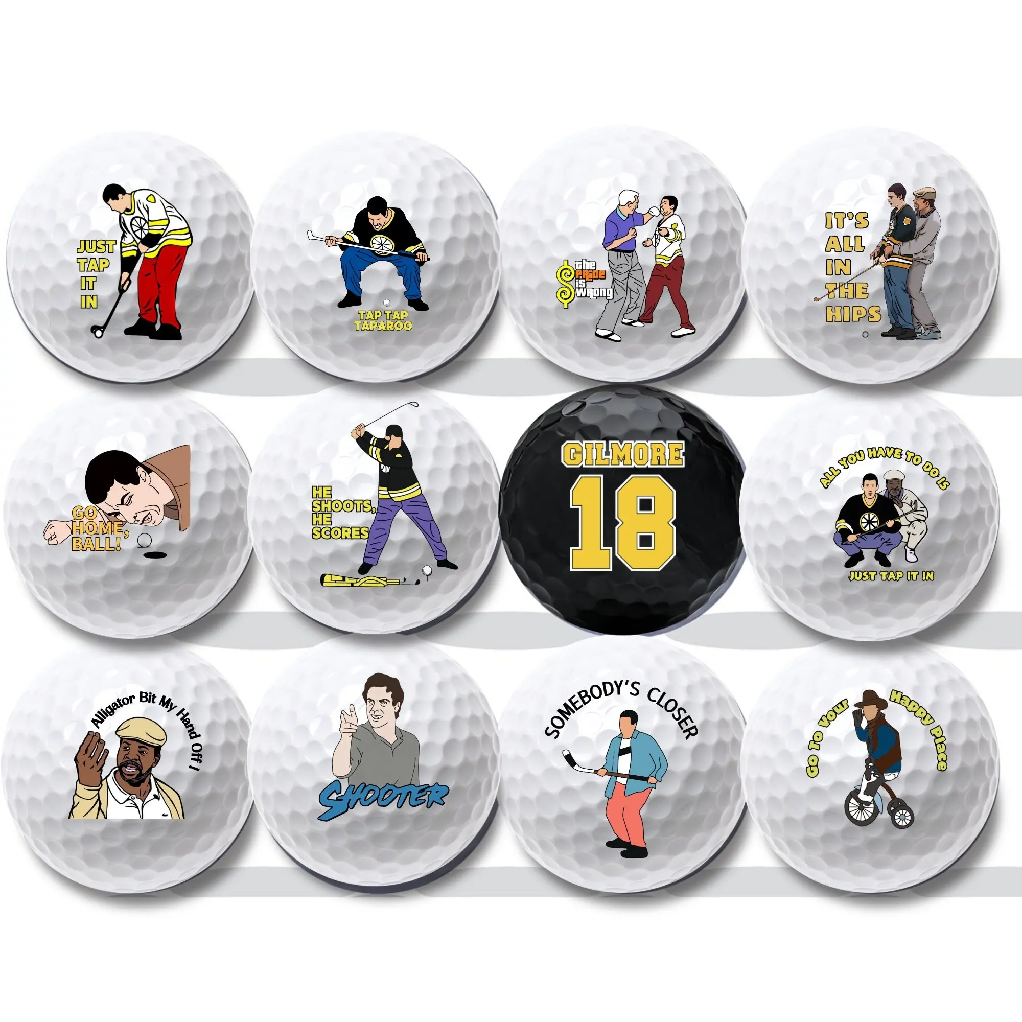 12 counts Gilmore Design Funny Golf Balls for Men Adult Humor Trick Novelty Golfer Gift Set for Dad Boyfriend Coworkers Unique Professional Practice Balls for Golf Lover Perfect Fathers Day Christmas Birthday Gift Golf Gifts Golf Accessories