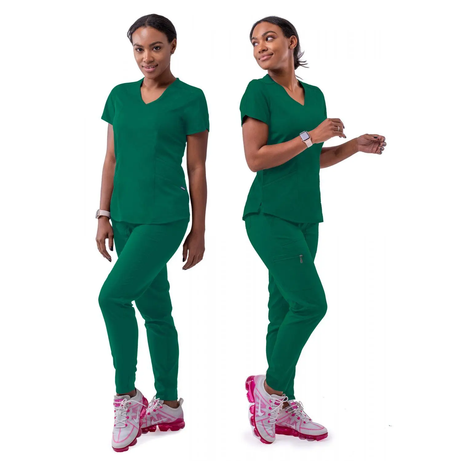 Women's Modern Athletic Jogger Scrub Set by Adar XXS-3XL / Hunter Green